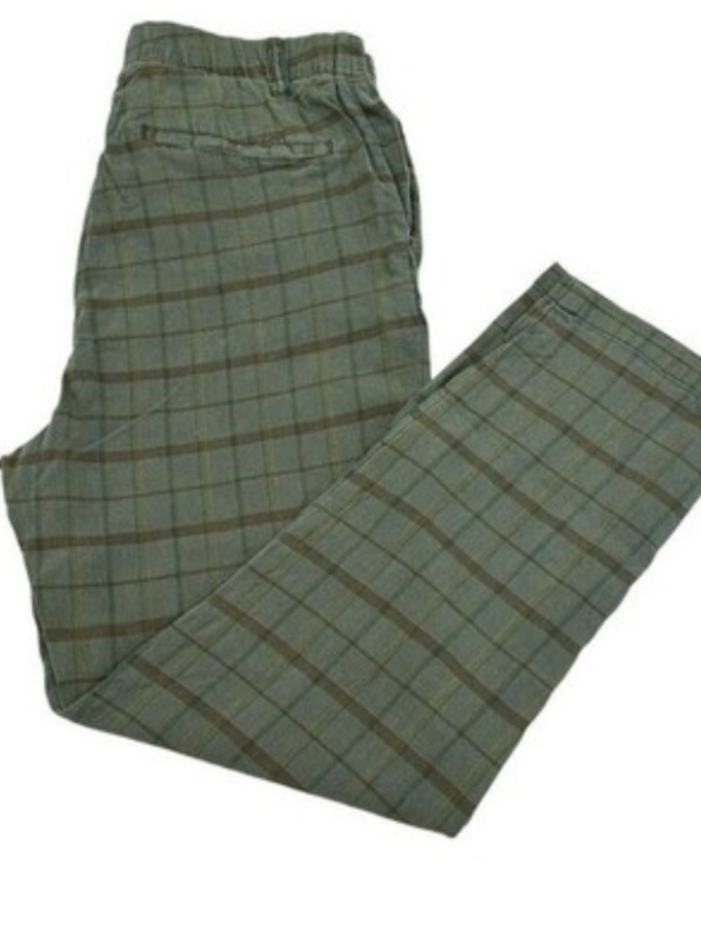 Sundance green plaid linen blend pants